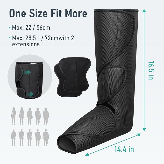QUINEAR Leg Massager with Heat and Air Compression, Foot and Calf Massager