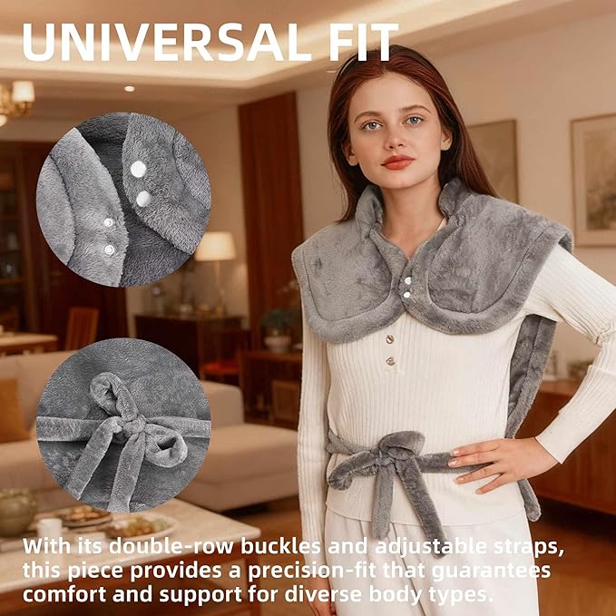 RAINOVA Heating Pad for Neck, Back and Shoulders, Electric Heat Pad for Pain