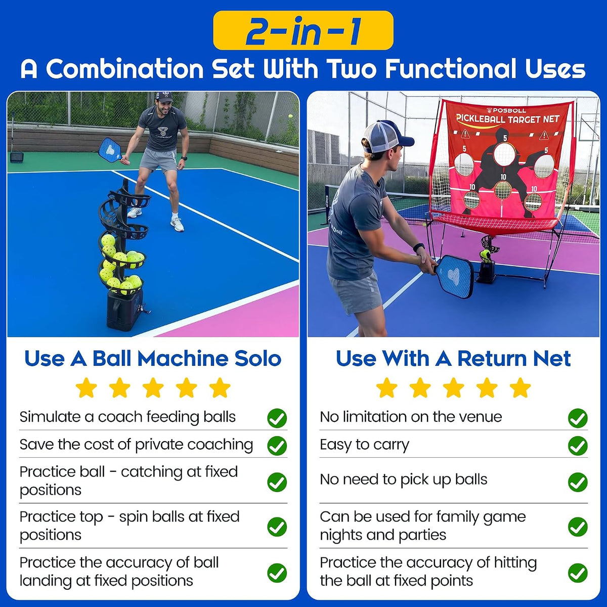 Pickleball Machine Ball Thrower with Net,Pickleball Launcher