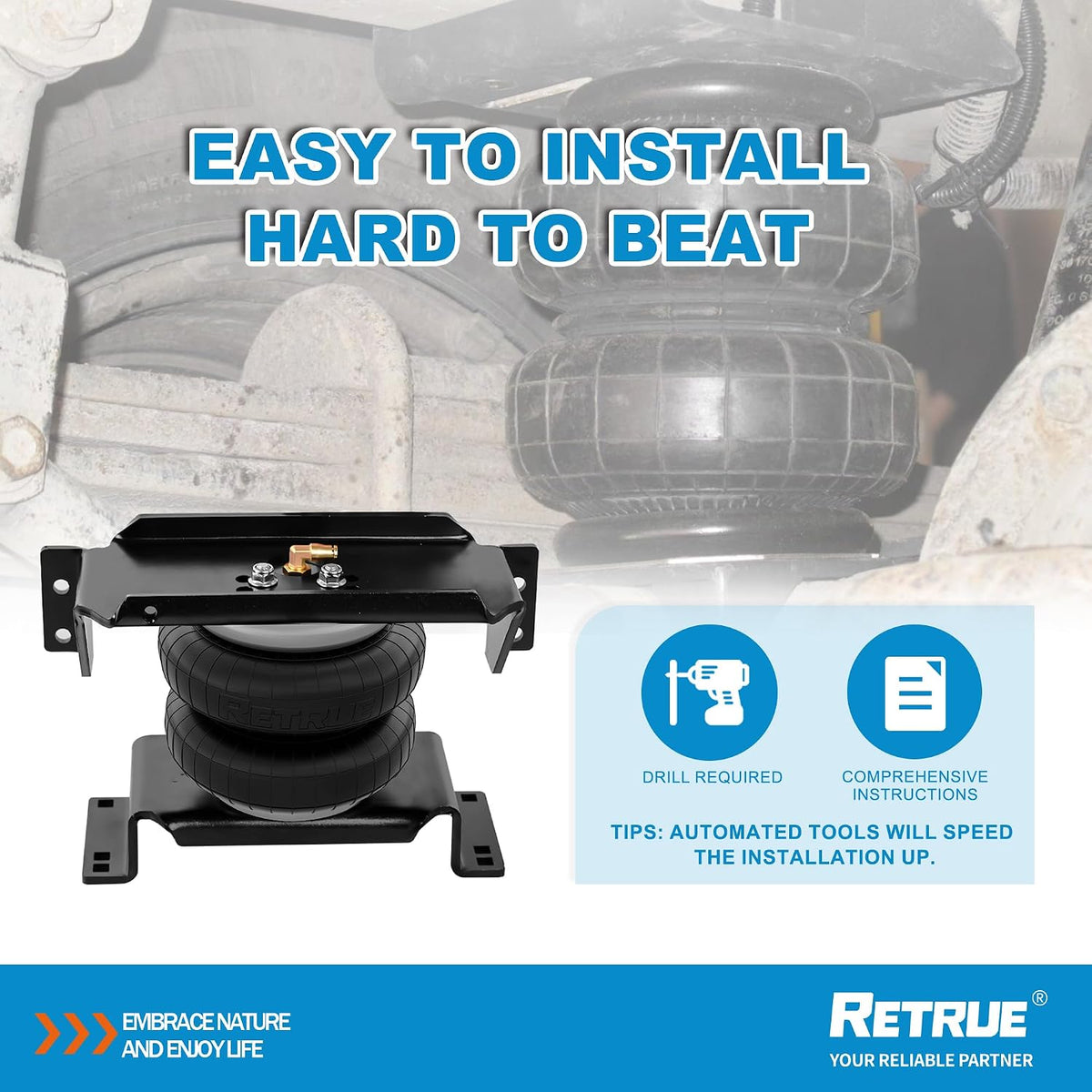 RETRUE Rear Air Bags Suspension Kit Replacement for Firestone 2071