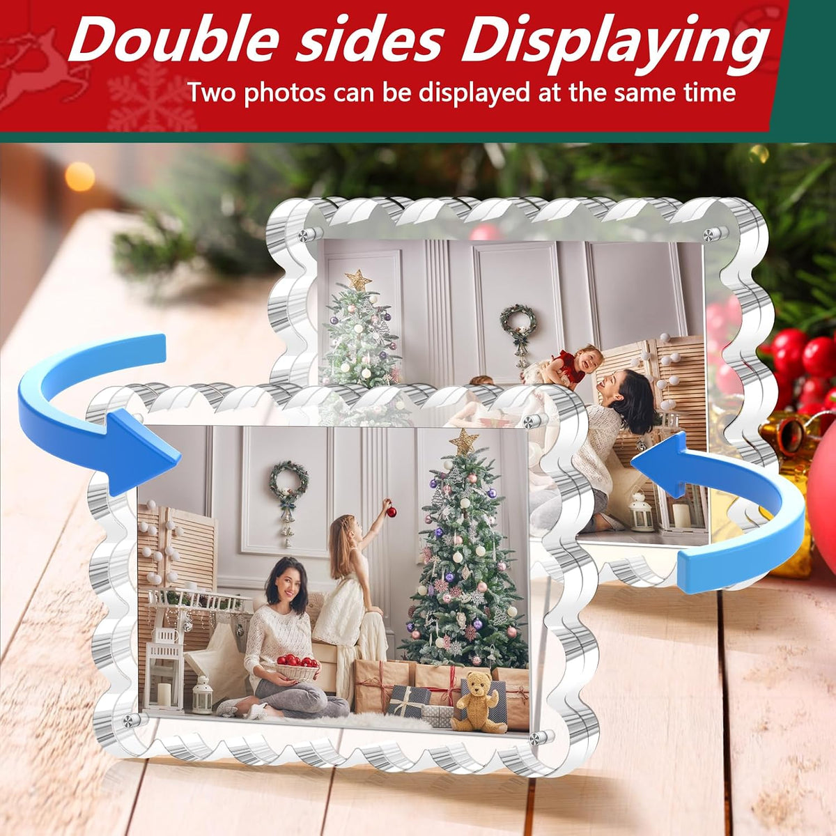 3 Pack Acrylic Picture Frame - 4x6 Magnetic Picture Frames | Double Sided Mag...