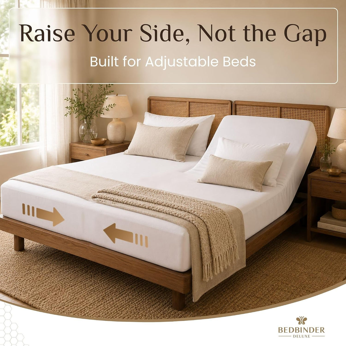 Bedbinder Deluxe Bed Bridge, Split King Gap Filler for Adjustable Bed