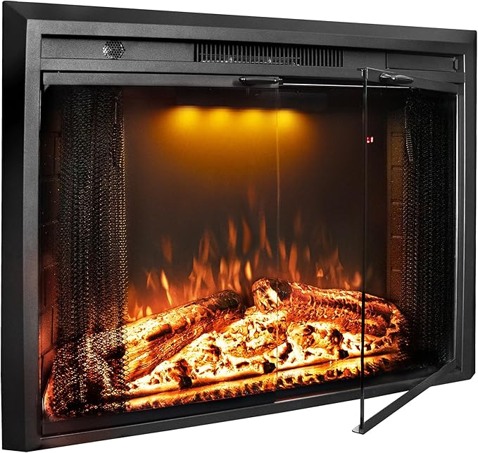 33 Inches Electric Fireplace Insert, 750W/1500W Fireplace Heater