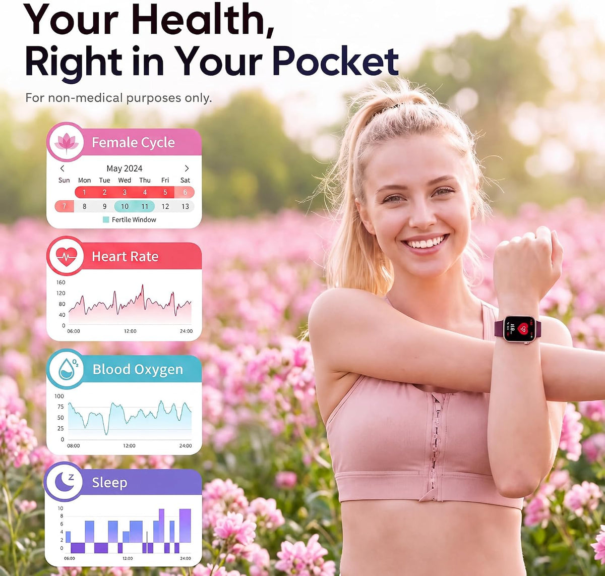 Smart Watch for Women, Bluetooth Answer/Make Calls, 1.83"HD Screen, 2 Bands