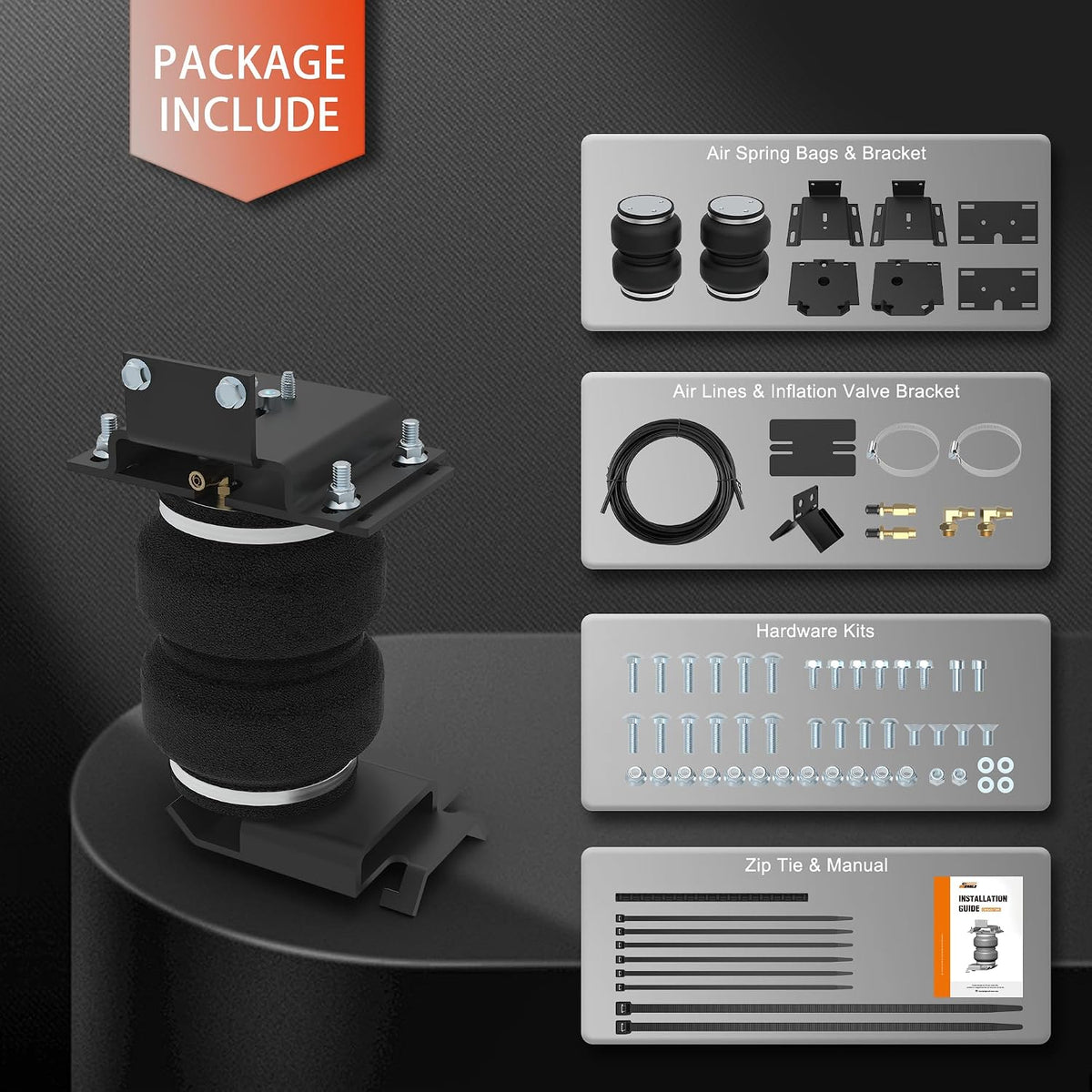 DEEAGLE 57365 Rear Air Bags Suspension Kit for Dodge Ram 1500