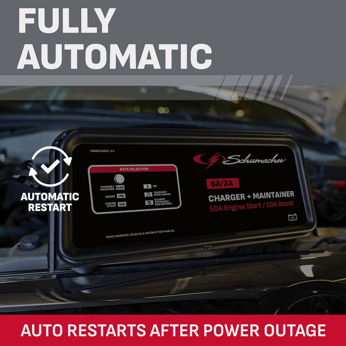 Schumacher Electric 6A Car Battery Charger & Maintainer, 12V – SC1361