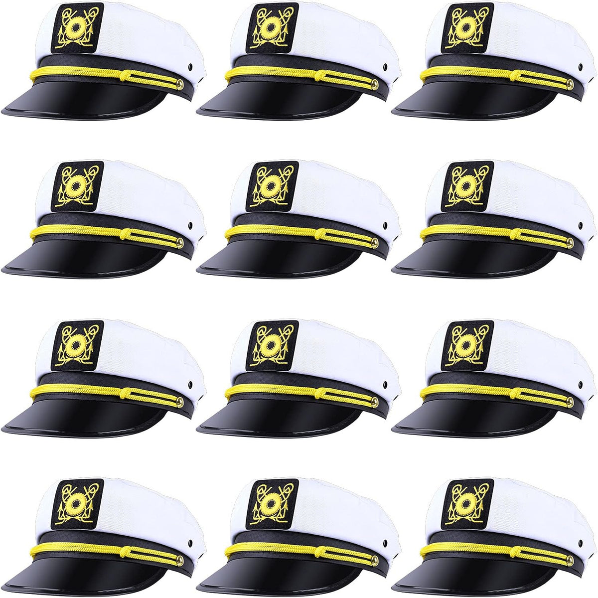 Olgaa 12 Pack Captain Hats Men Women Adjustable Sailor Hats for Boat Costume ...