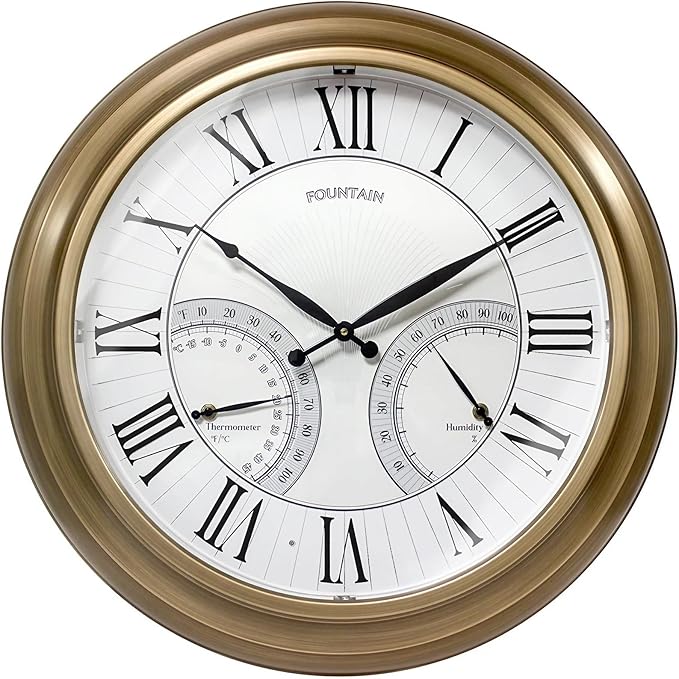 FOUNTAIN DESIGNS 24 Inch in/Outdoor Wall Clock
