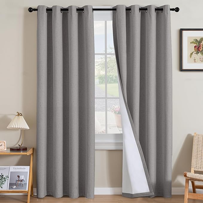 H.VERSAILTEX Linen Curtains 100% Blackout Curtains