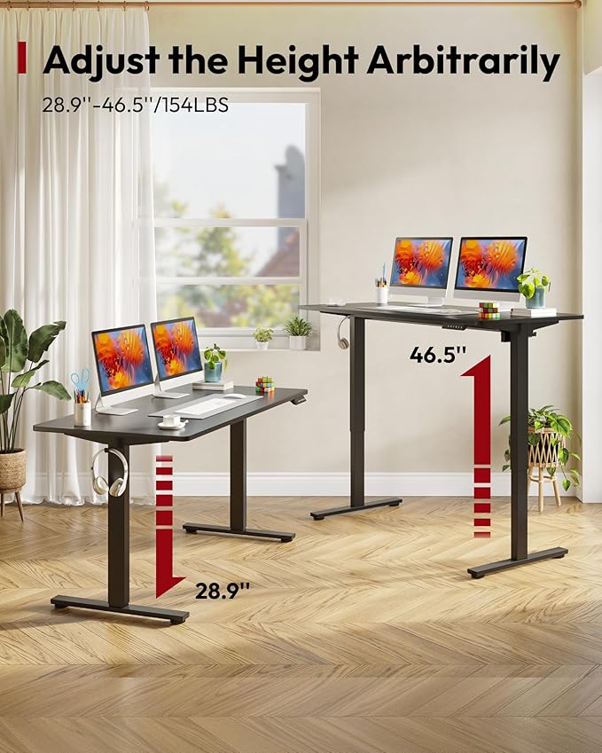 SANODESK Electric Standing Desk 48 x 30 Inches Whole-Piece Desktop Height