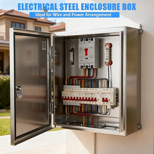 Electrical Enclosure 12x10x6, 304 Stainless Steel Enclosure IP66 Waterproof and