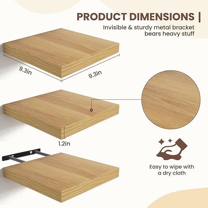 Fun Memories Floating Shelves for Wall (Set of 3)