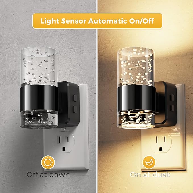 L LOHAS LED Night Lights Plug into Wall 2 Pack, Dimmable Night Light