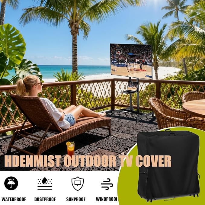 Hdenmist Outdoor TV Cover 50 Inch Weatherproof, Waterproof Outdoor TV Stand