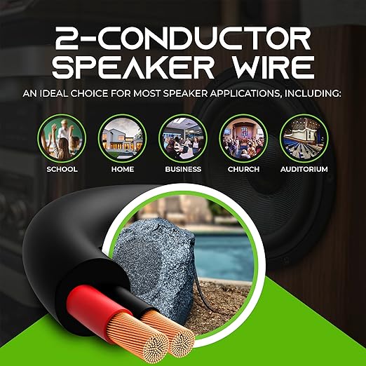 GearIT 14/2 Speaker Wire 14AWG Gauge