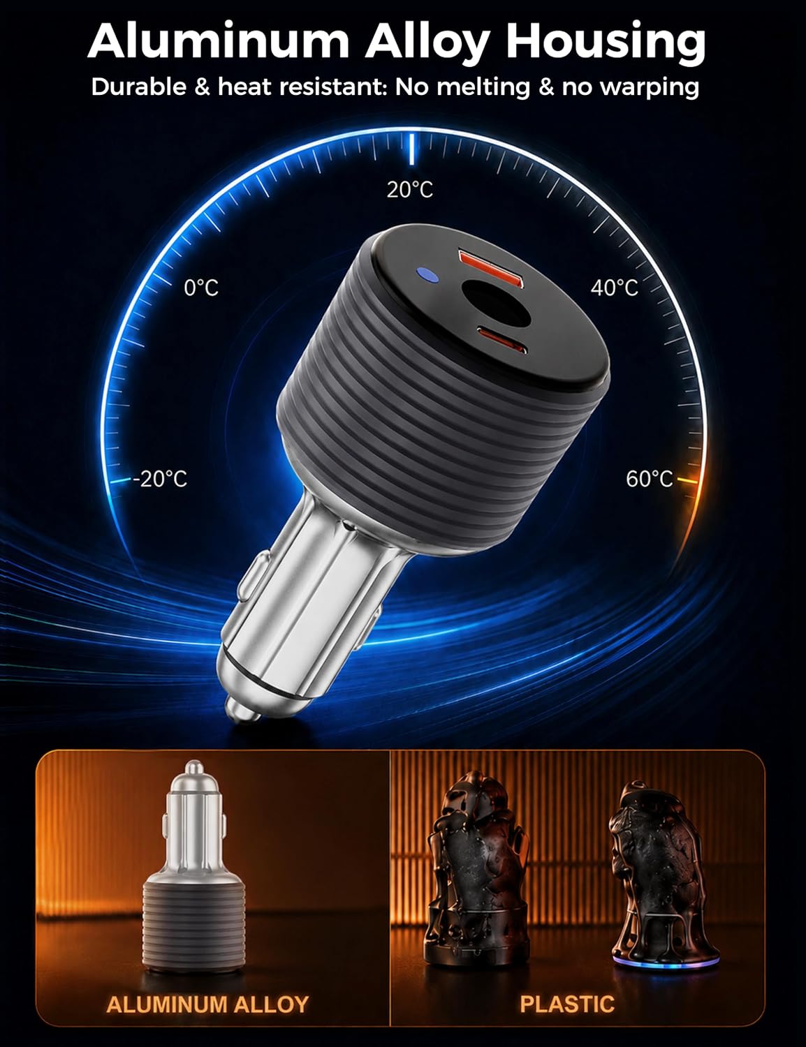 72W Max Stable Voltage Boost Starlink Mini Car Adapter, 3-in-1 Car Charger