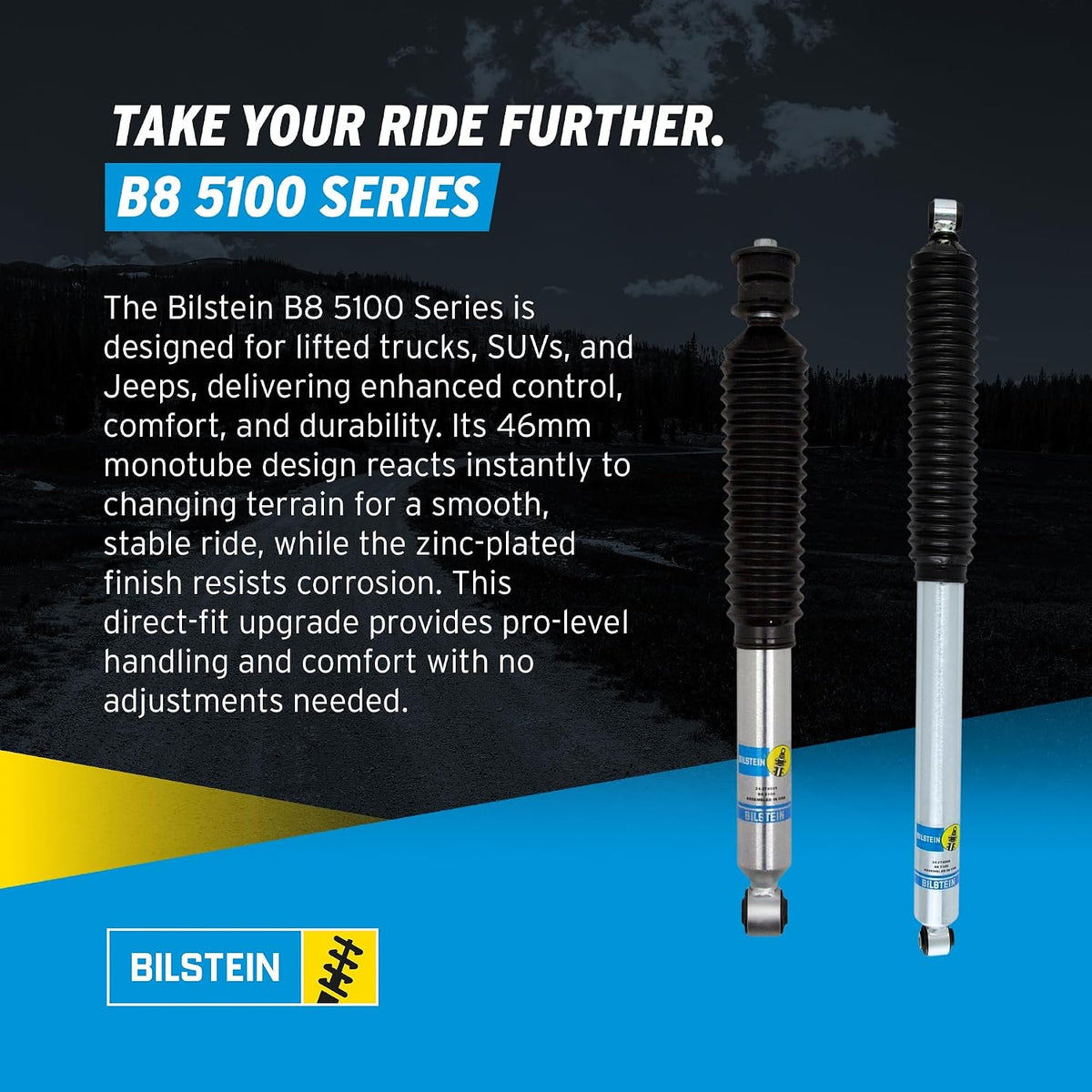 Bilstein Set of Front and Rear B8 5100 Series Shocks Compatible with 2017-202...