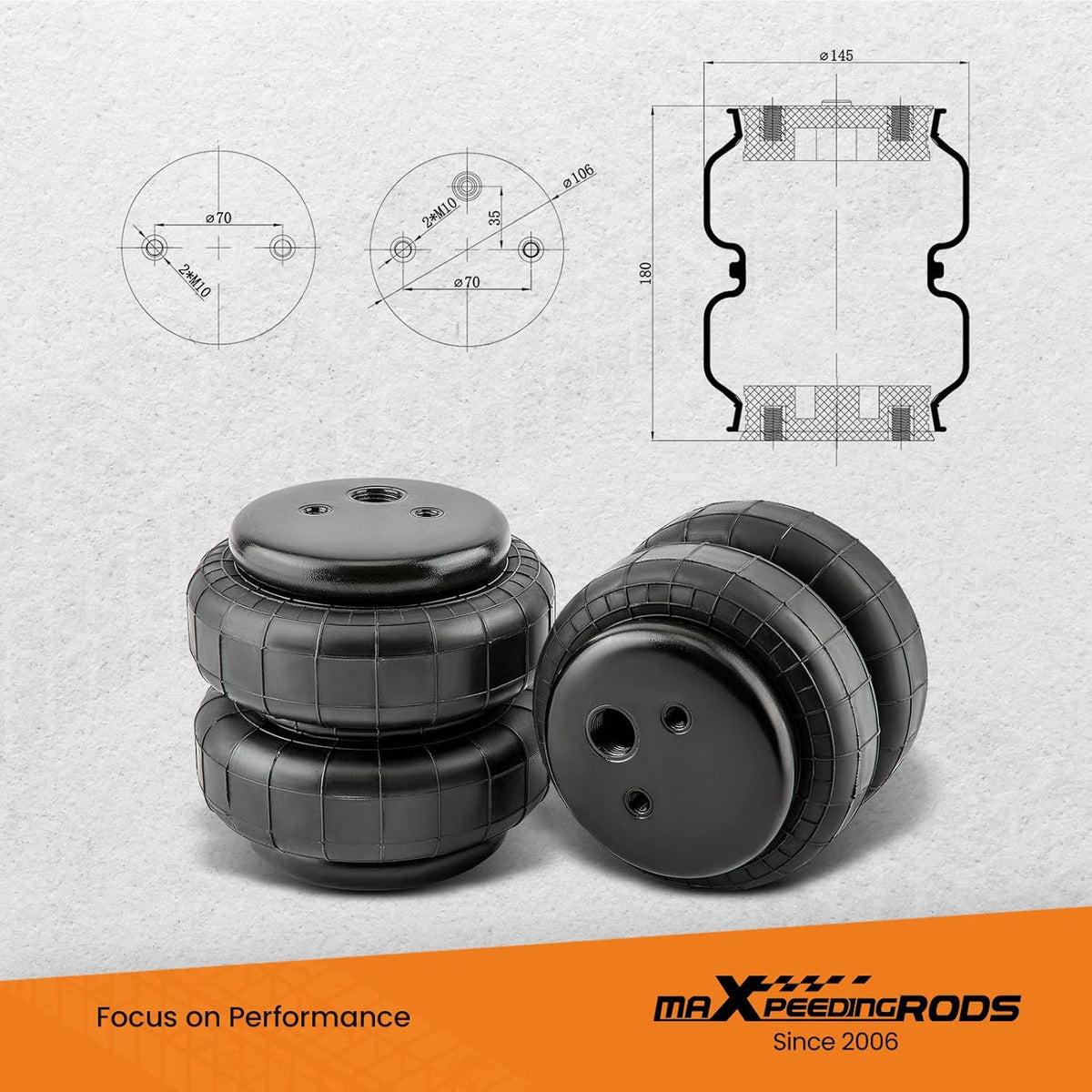 maXpeedingrods Triangulated 4 Links Suspension Kit Air Suspension Bags Kit