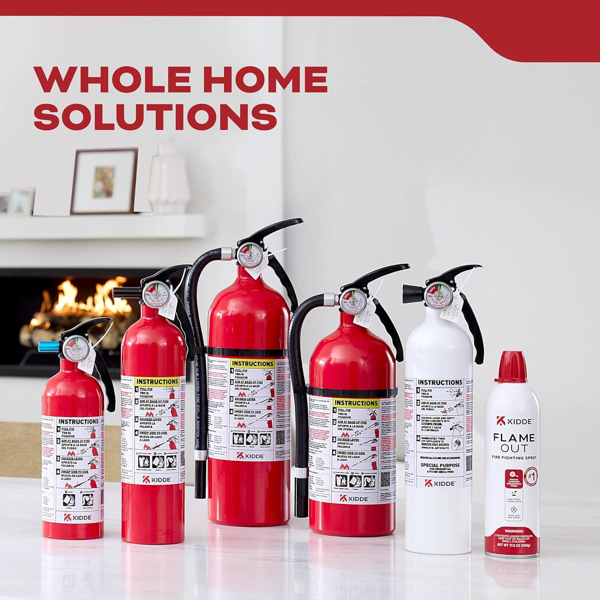 Kidde Basic 110 Fire Extinguisher for Home, 1-A:10-B:C, FA110G, 1 Pack
