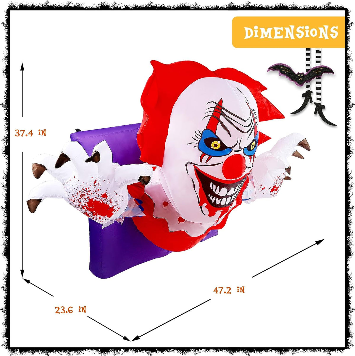 Lulu Home 4.1FT L Halloween Inflatable Clown Decoration