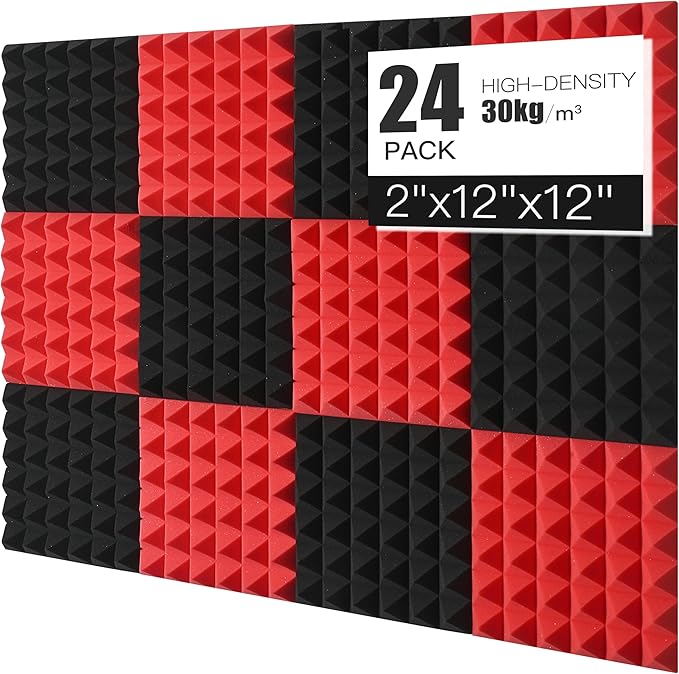 Acoustic Foams Panels 24 Pack 2" x 12"x 12" Sound Proof Foam P...