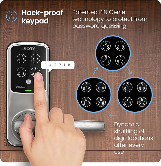 Lockly Secure Pro Smart Lock Wi-Fi, Keyless Entry Digital Keypad Door Lock