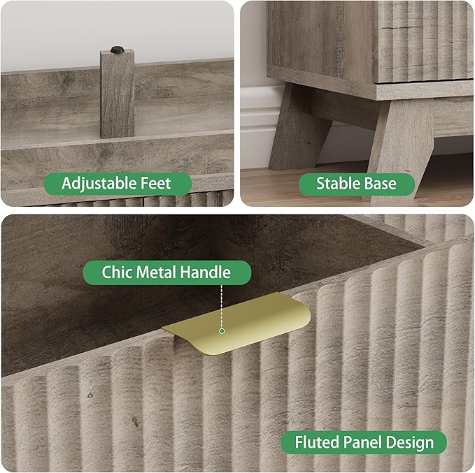 Xixini Fluted Dresser for Bedroom