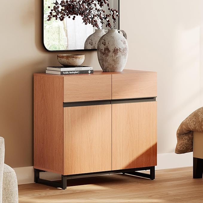 WAMPAT Modern TV Stand for TVs up to 40 inch, Entertainment Center TV Console