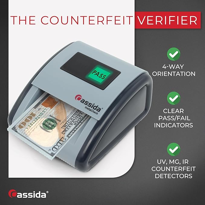 Cassida InstaCheck Small Footprint, Magnetic and Ultraviolet Sensors, Compact