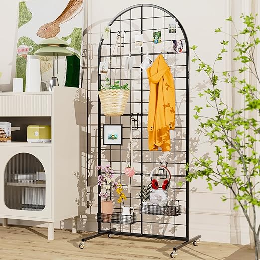 VGMiu Grid Wall Panel 1PCS Display Stand 2' x 5.2' FT Black Grid Wall...