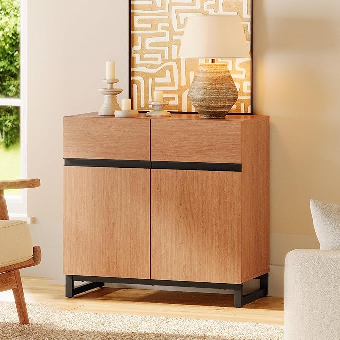 WAMPAT Modern TV Stand for TVs up to 40 inch, Entertainment Center TV Console
