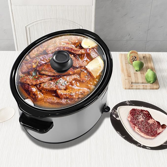 HOMECOOKIN 7 Quart Slow Cooker Oval Manual Pot Food Warmer