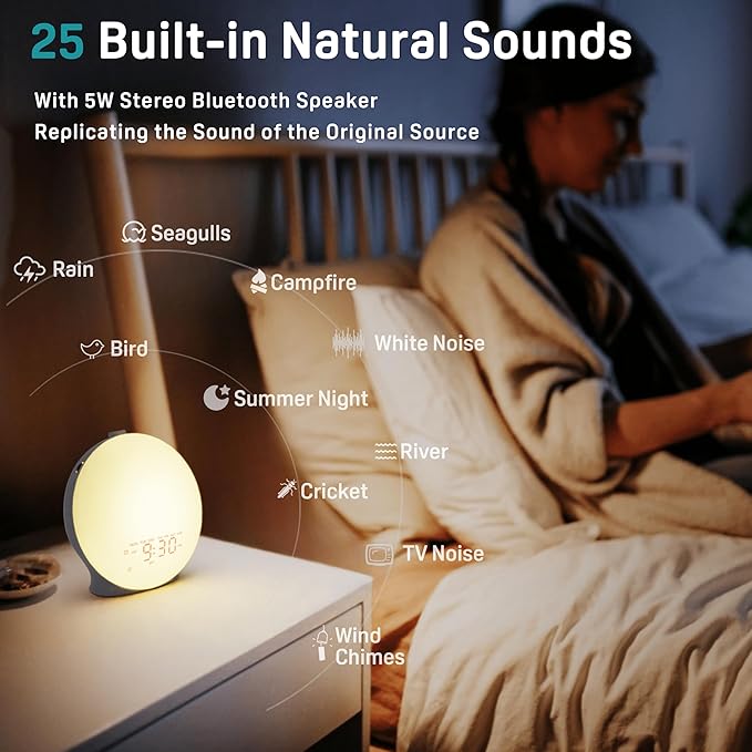 JALL Sunrise Alarm Clock White Noise Sound Machine