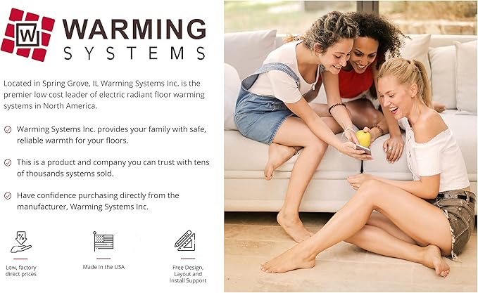 60 Sqft Warming Systems 120 V Electric Tile Radiant Floor Heating Cable