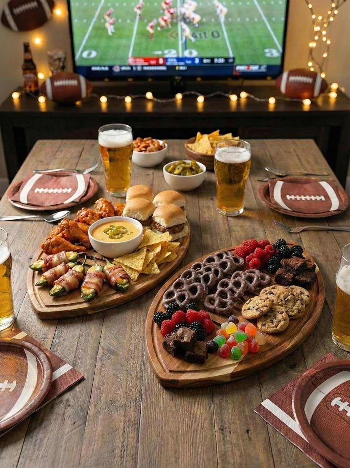 American Football Charcuterie Board 16X9.5 Inch, Game Day Hosting Tray