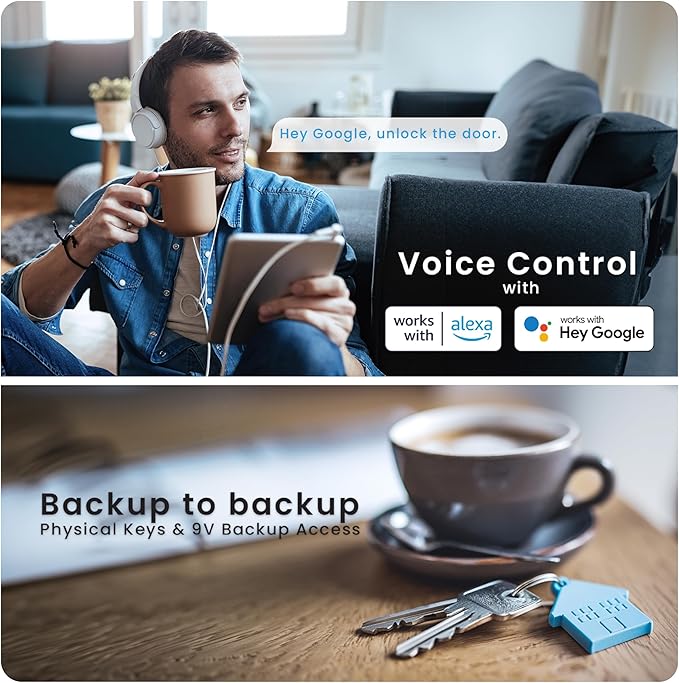 Lockly Secure Pro Smart Lock Wi-Fi, Keyless Entry Digital Keypad Door Lock
