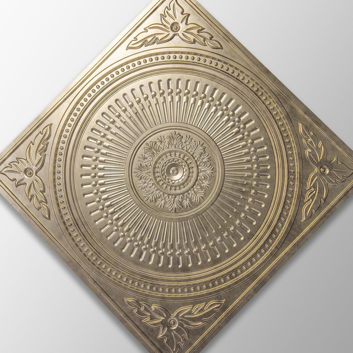 Art3d 12-Pack 2 x 2 ft Drop Ceiling Tiles for Interior Decor, Antique Gold