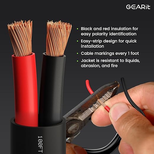 GEARit Outdoor Speaker Wire CL3 Rated, 16 Gauge Speaker Wire, Speaker Cable 250