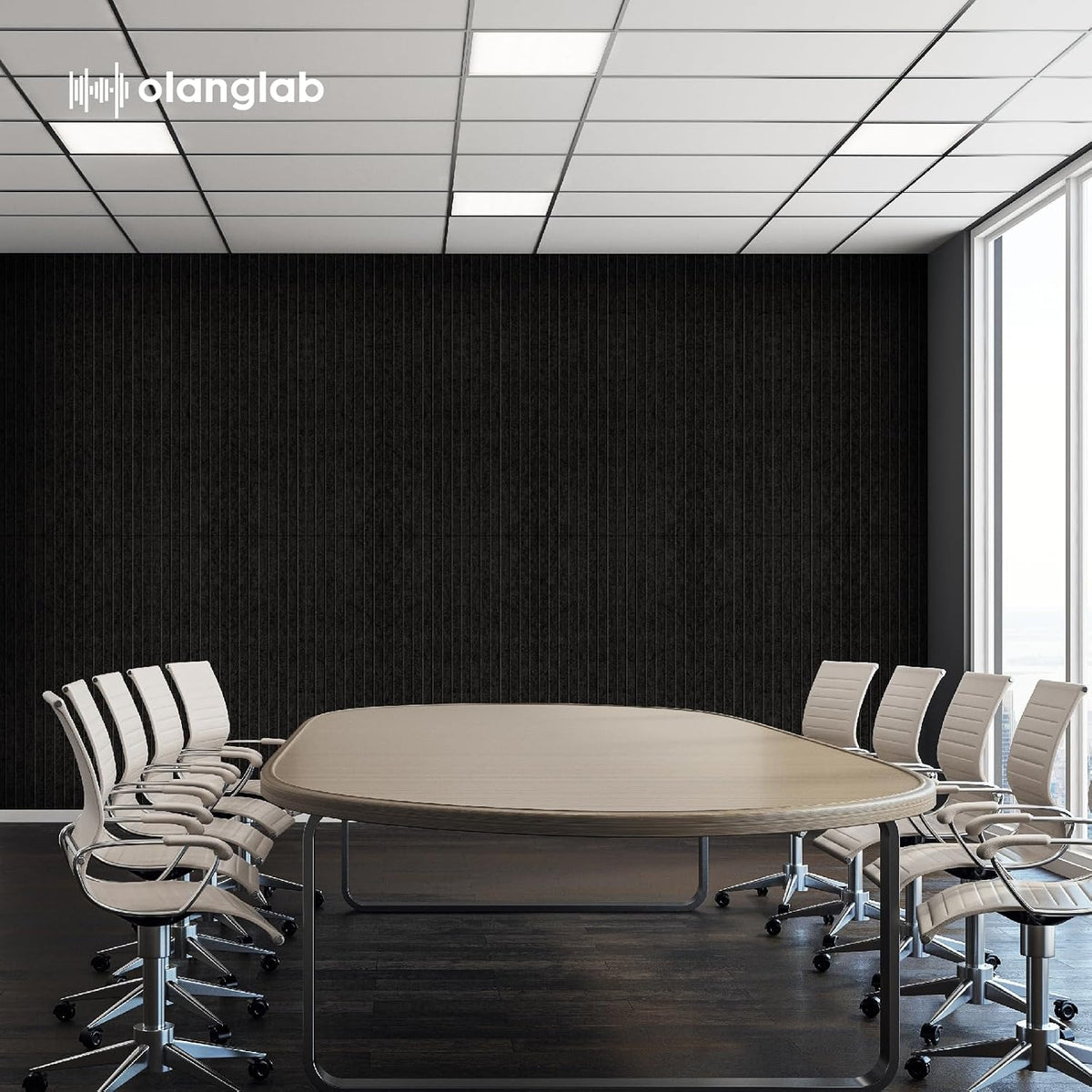 Olanglab Acoustic Wall Panels, 10 Pack, 48" x 24", Black