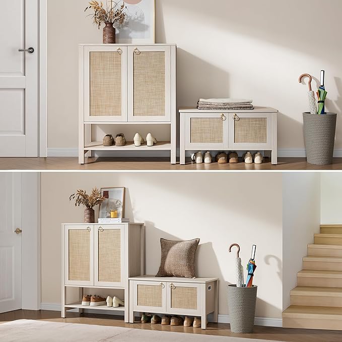 SICOTAS Rattan Shoe Cabinet