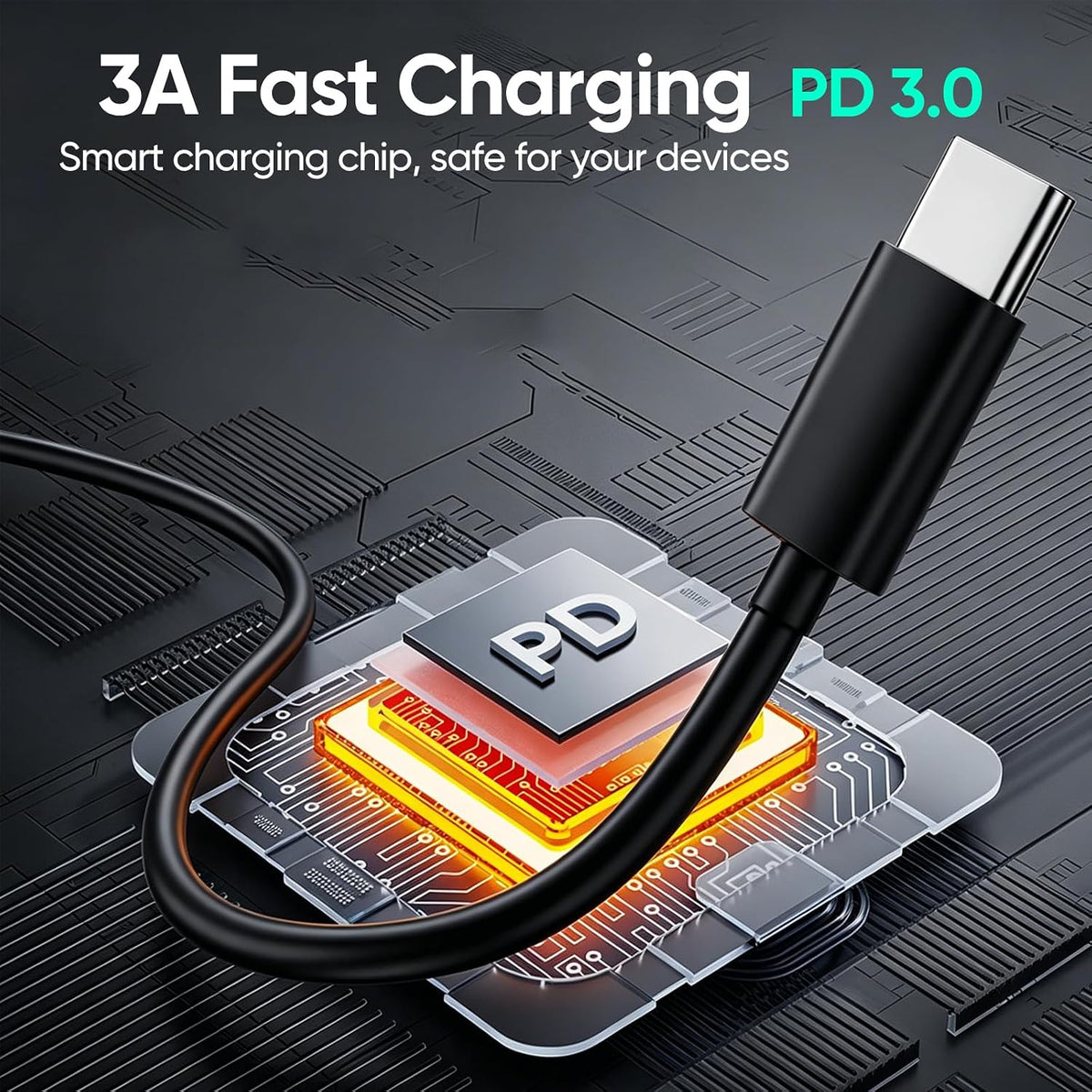 USB to USB C Cable 6FT 20-Pack,3A Charge Data Sync Android Auto&Car Carplay