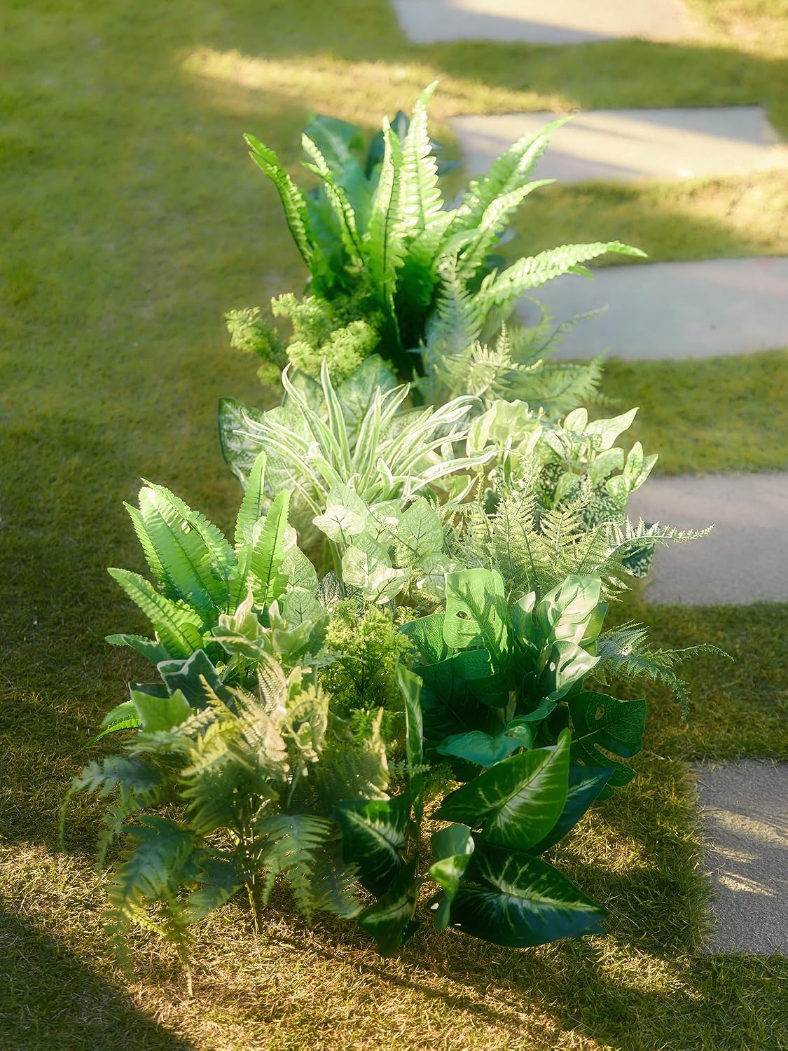 14 Bunches Fake Plants Outdoor, Fake Bushes UV Resistant Artificial Flowers G...