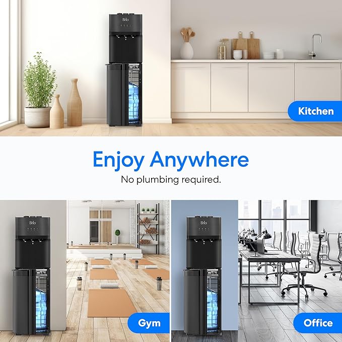 Brio Self Cleaning Bottom Loading Water Cooler Water Dispenser – Black
