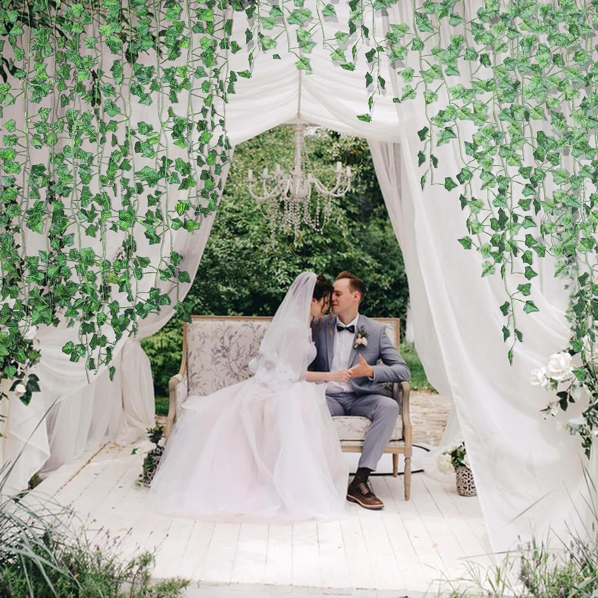 60Pcs 420ft Fake Ivy Vines, Hanging Greenery Fake Vines for Bedroom