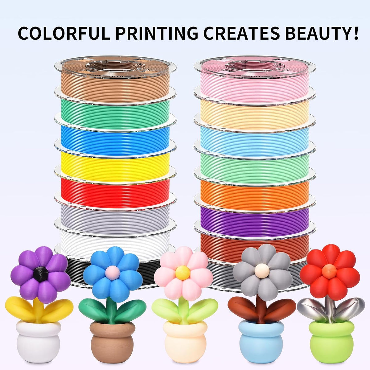 RAMBERY 200gx16 PLA+ Filament Bundle 1.75mm, 16 Colors PLA Plus 3D Printing F...