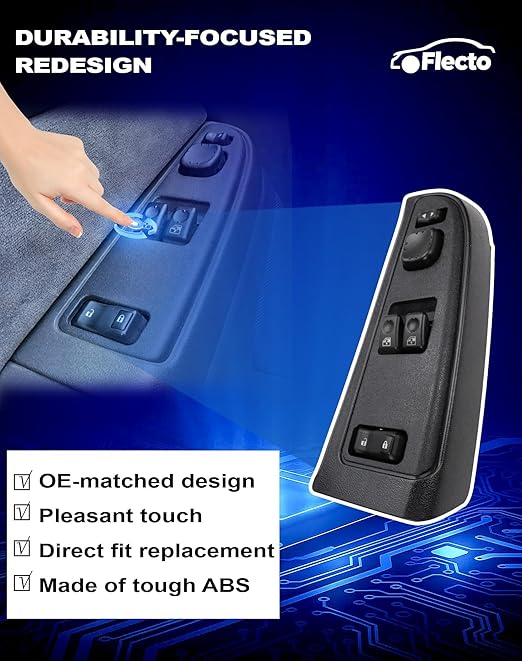 Flecto Master Power Window Switch Driver Side 15883318