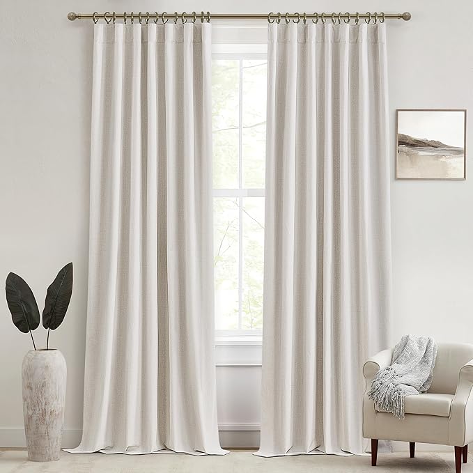Birch Lush Decor Curtains for 104-106 Inch Windows 2 Panel Sets, 104 Inch Tall