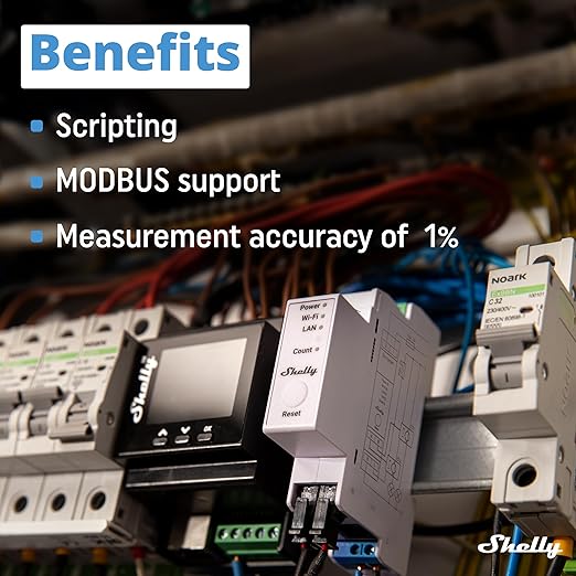 Shelly Pro 3EM | Wi-Fi & LAN, 3-Phase Smart Energy Meter | 2-Way Consumpt...