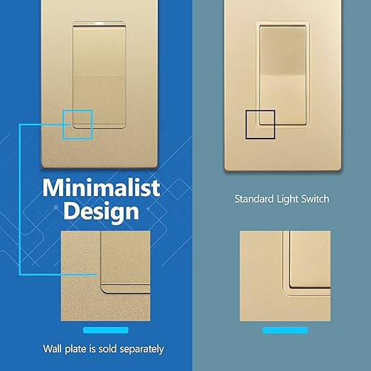 LIDER Minimalist Design Matte Finish Lighted Decorator Switch