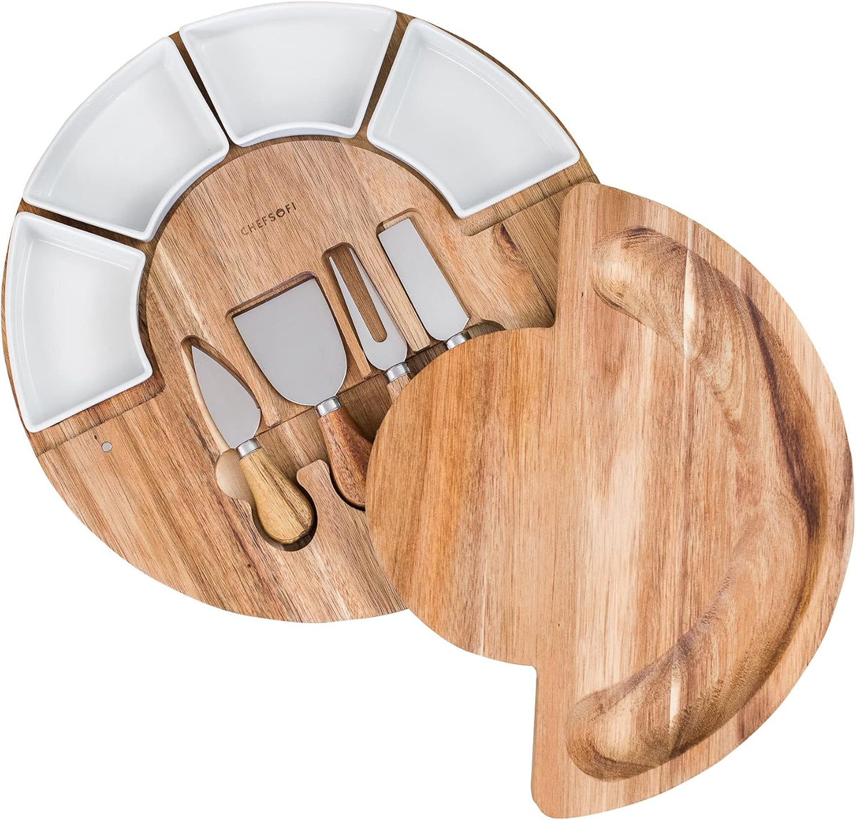 ChefSofi Charcuterie Board Set and Cheese Serving Platter - Made from Acacia ...